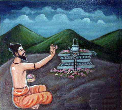at the end of the Dwaapaara Yuga Bhogar settles on the top of Palani Hill
