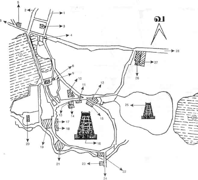 Map of Palani and Temple facilities