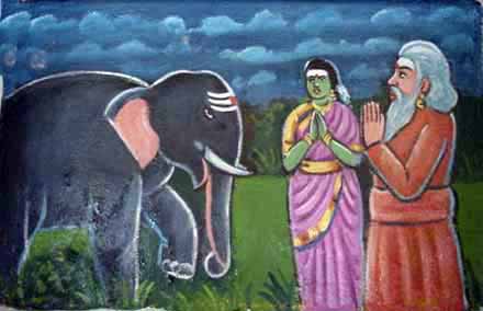 Lord Murugan returns in the form of an old man to seek Valli's love.