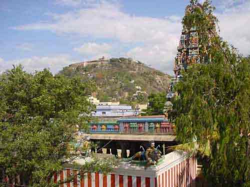 Tiru Avinankuti Temple, Palani Malai in background